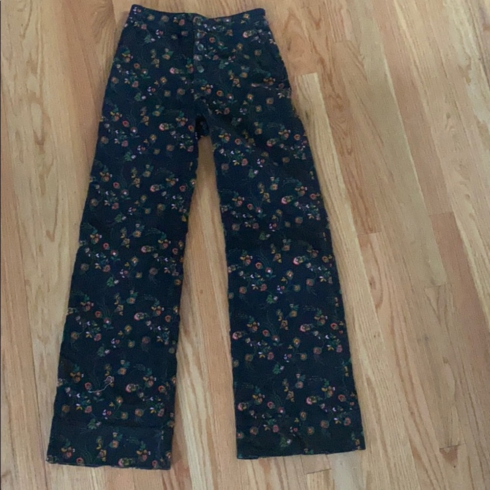 Anthro patterned wideleg corduroys sz 26